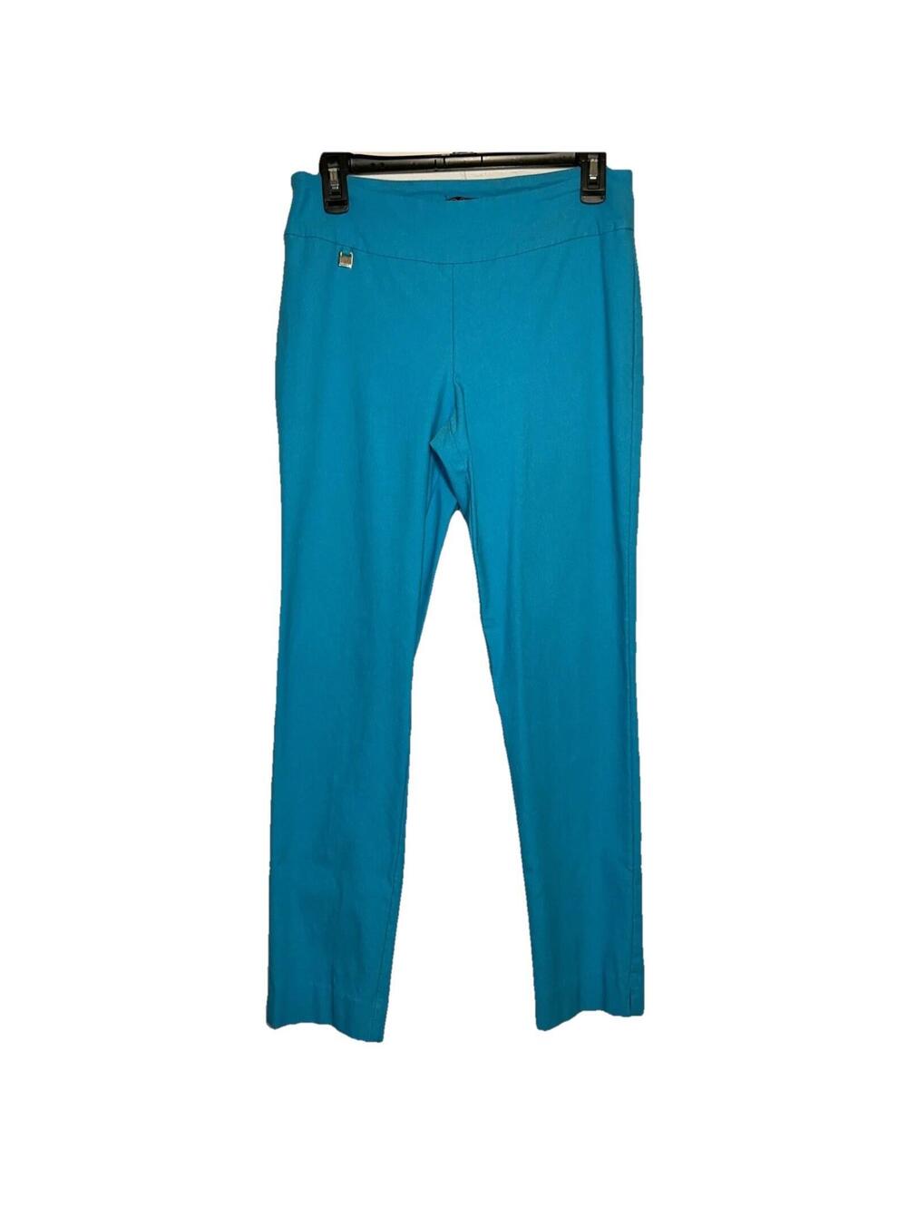 🔥🔥SOLD🔥🔥 Peck & Peck Ankle Pants 8 Aqua Stretch Pullon Casual Dress Pant Midrise